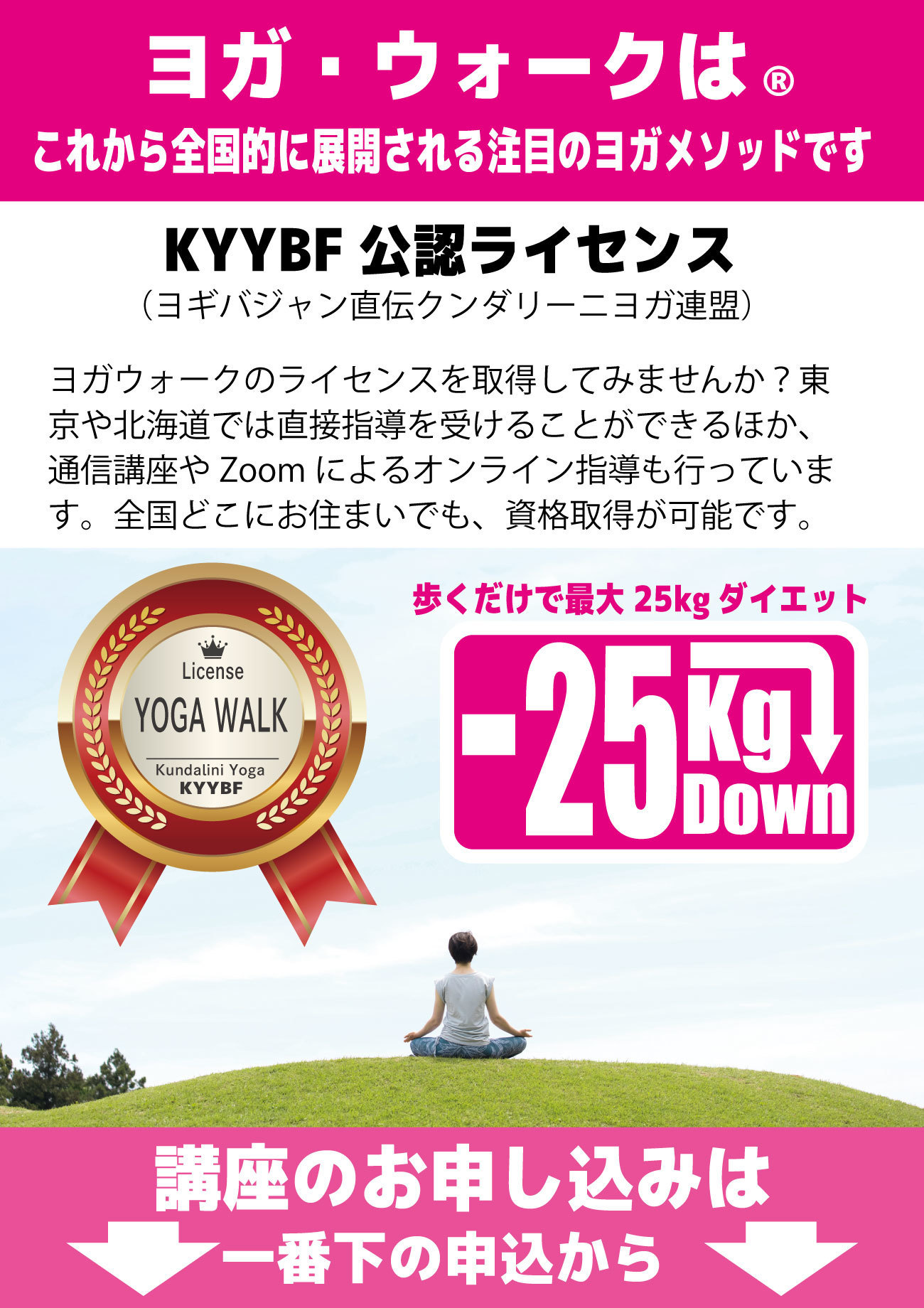 ヨガウォークで25キロのダイエットが可能